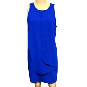 FIFTEEN TWENTY Dress Shift Wrap Blue Sleeveless Short Open‎ Back Flowy S